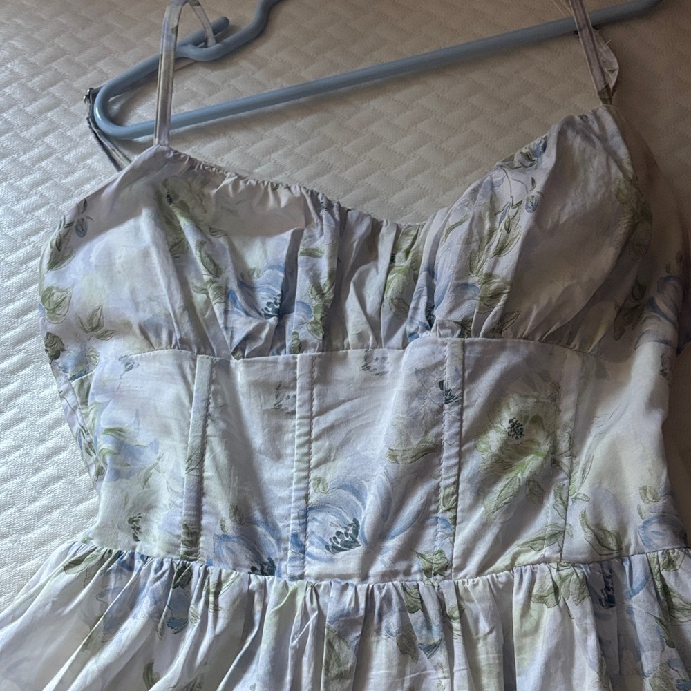 En Saison Floral Midi Dress - Blue and Green